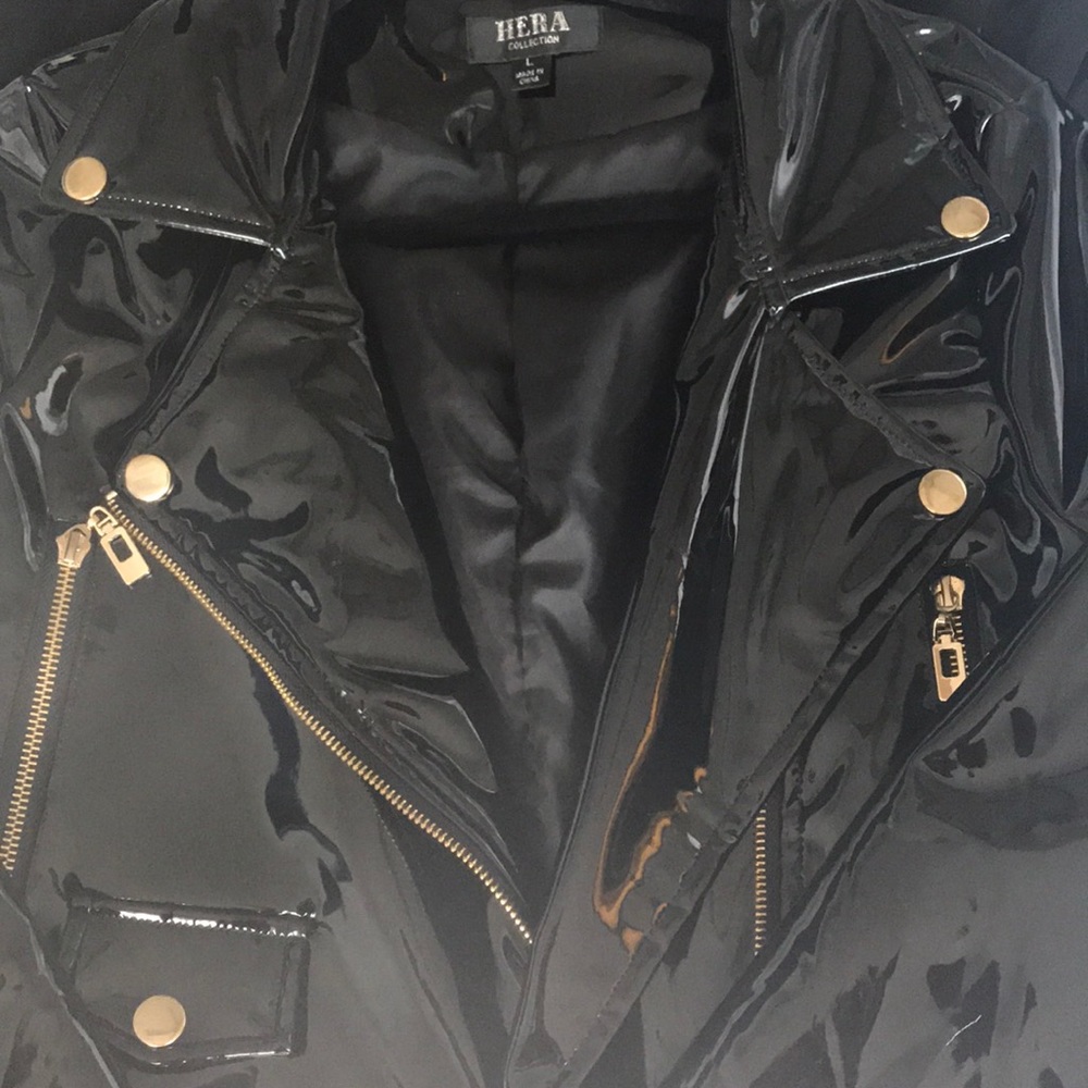 Patent Leather Motorcycle Jacket